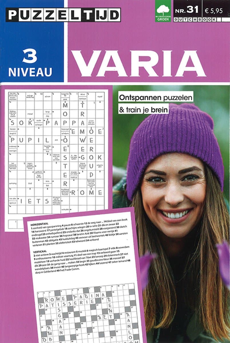Puzzeltijd Varia Puzzelboek – Niveau 3 Sterren – 96 Pagina’s Voor de echte Puzzelaar (EAN: 8710835875774)