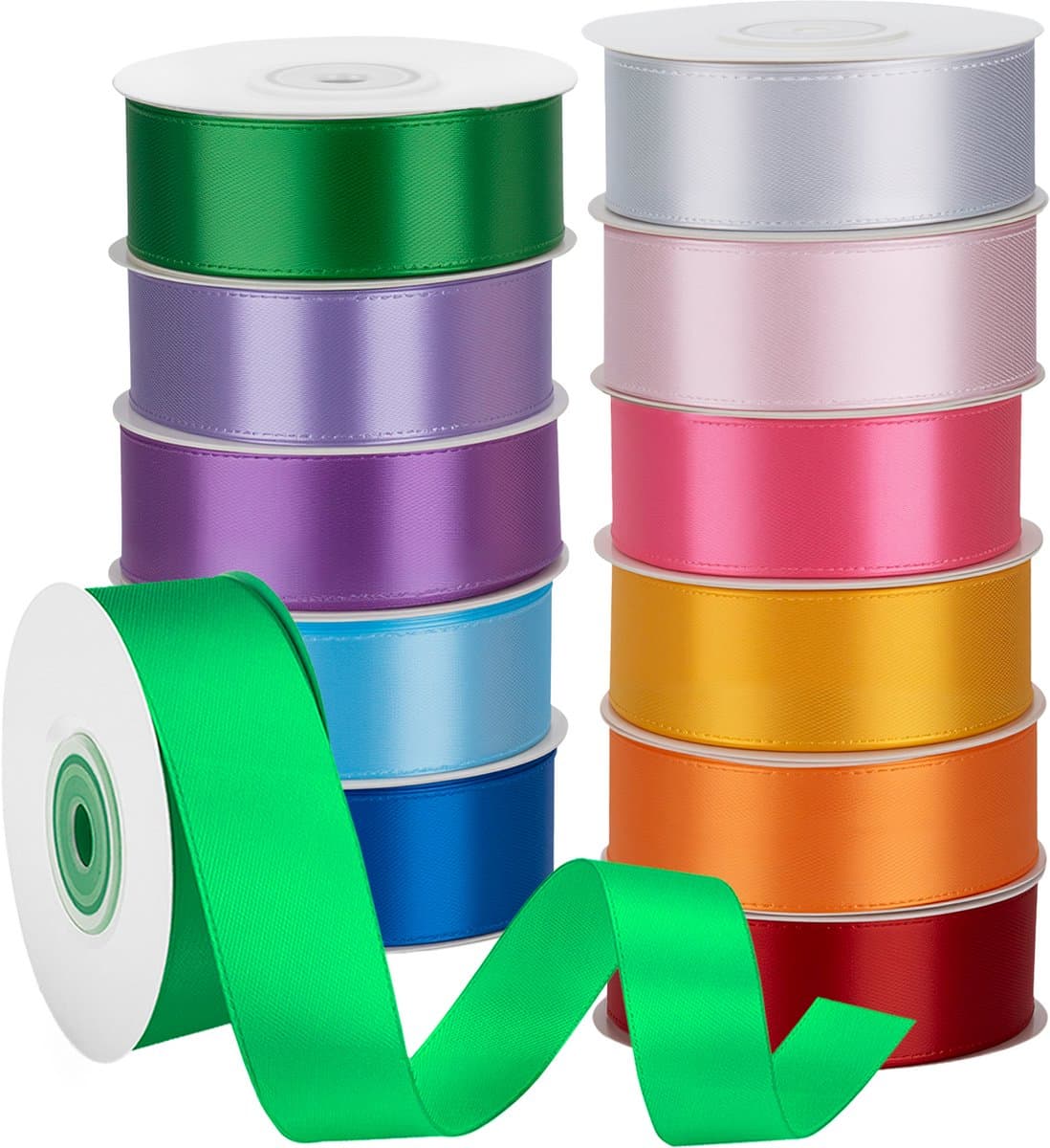 Feestio Satijn Lint Set - Extra Breed 2,5 cm - 12 Kleuren Linten - Cadeaulint - Ribbon - Sierlint – Lintje - Inpaklint (EAN: 8721325032249): 🌈 Een regenboog aan kleuren (of toch)