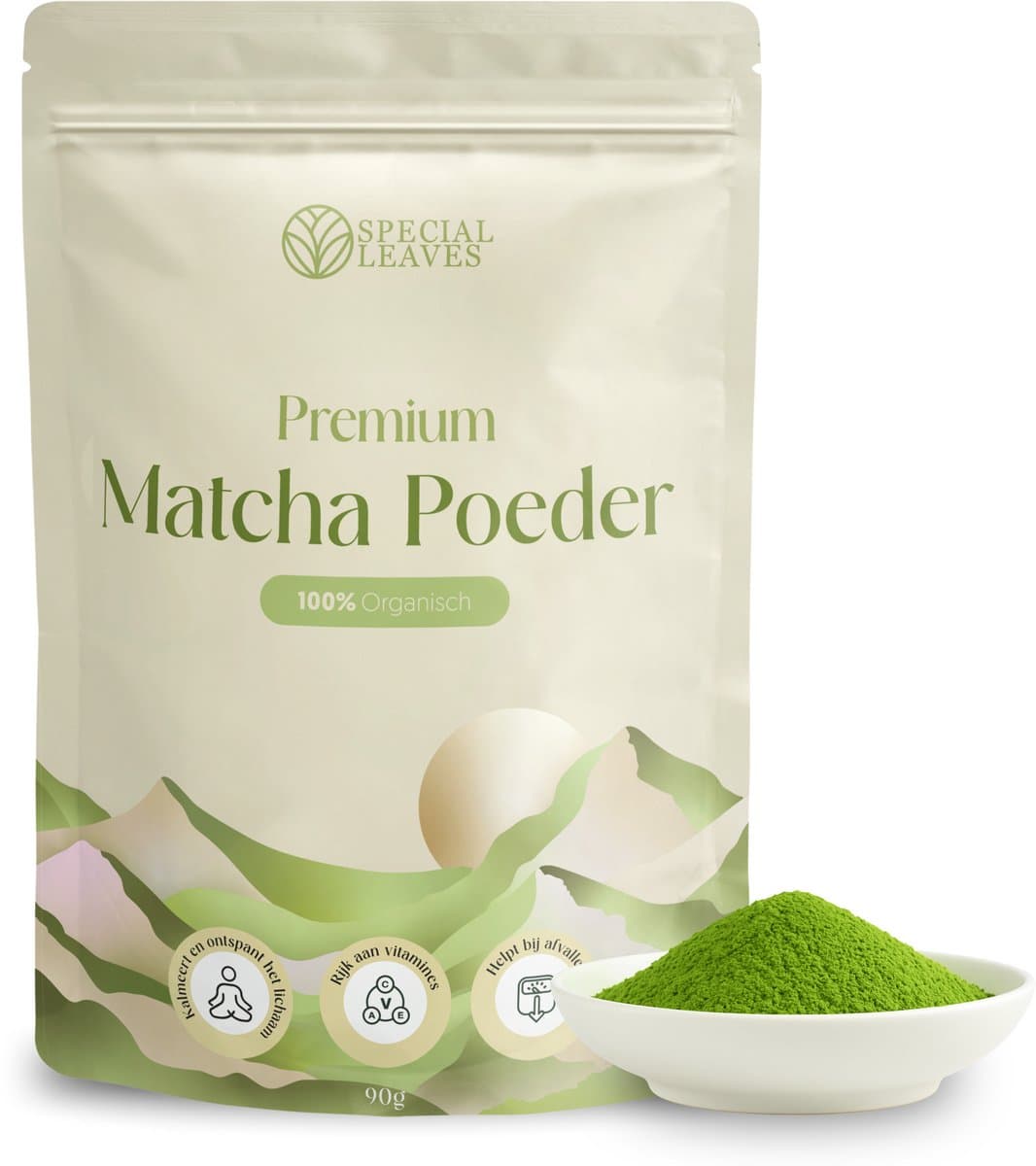 Matcha Thee Poeder - 90 gram - Special Leaves - Biologisch - Japanse Matcha Thee - Premium Matcha Poeder - Matcha Latte - Groene Thee - Organisch (EAN: 8720892229328)