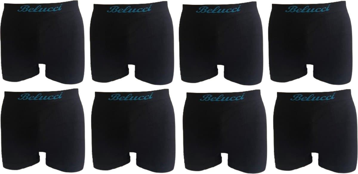 Belucci heren boxershorts set van 8 stuks zwart maat XL/XXL (EAN: 8719747950425)