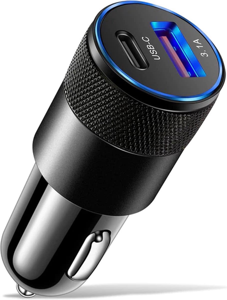 Autolader USB A & USB C - snellader 68W 3.1A - 2 poorten - zwart (EAN: 8720955381086)