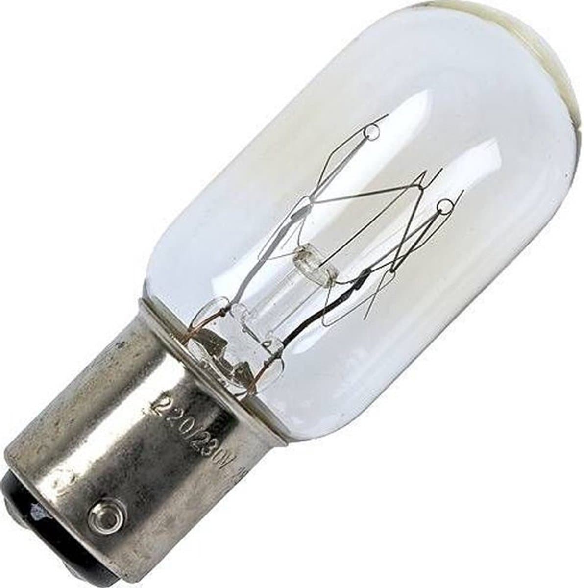 Naaimachine Lampje BA15D - 15W 2700K 230V – Gloeilampje - Helder - Extra Warm Wit (EAN: 8720937927981)