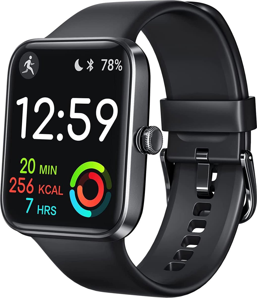 FITNOVA Smartwatch Dames & Heren - Horloge met stappenteller - Geschikt voor IOS, Smartwatch Android en HarmonyOS - Zwart (EAN: 8720165697977)