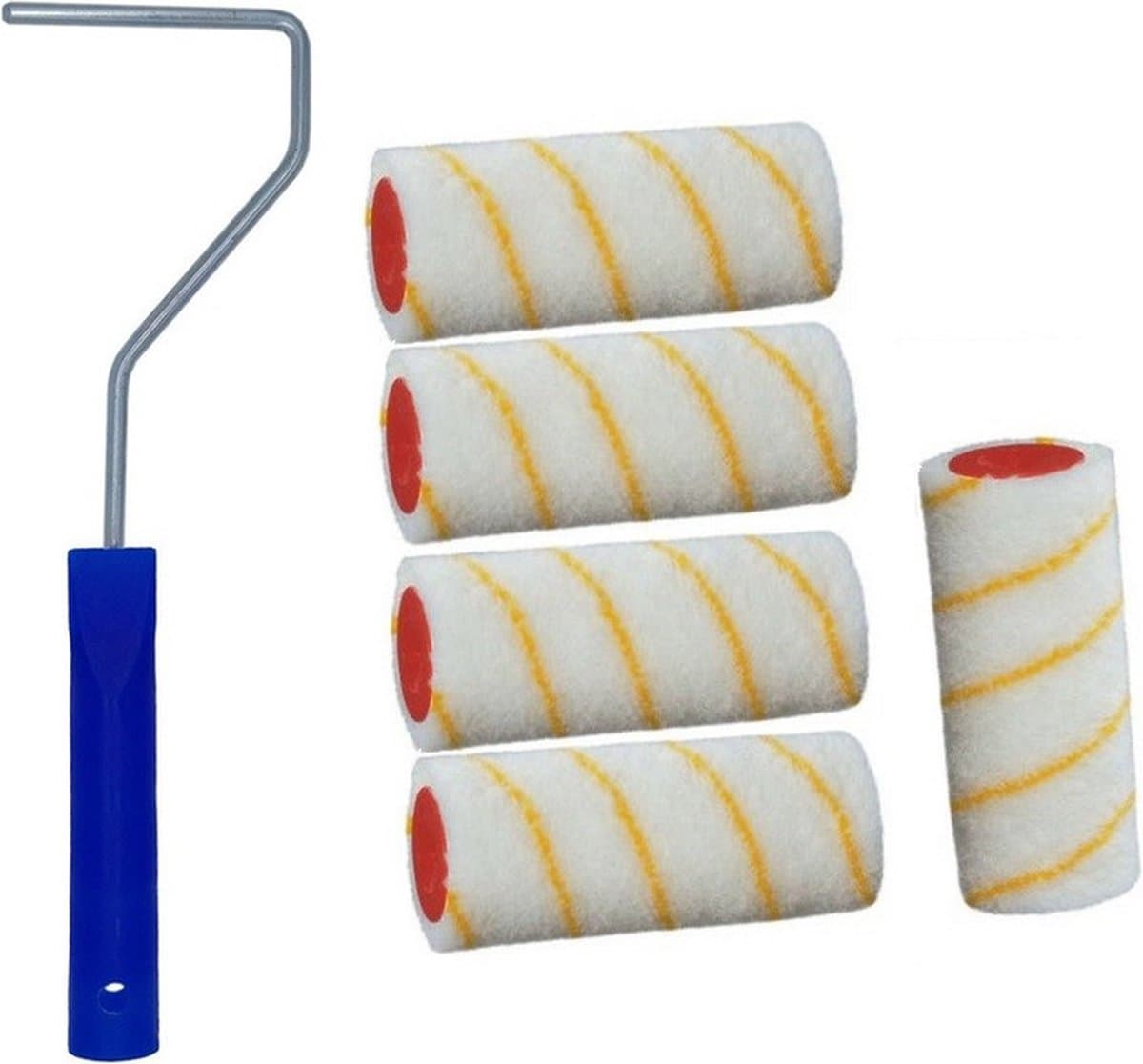 5x verfroller / vachtrollers incl rollerbeugel - 10 cm - rollers voor het schilderen van wanden en plafonds (EAN: 8720147983548): Klein maar dapper Waarom 10 cm mijn 'magic size' is