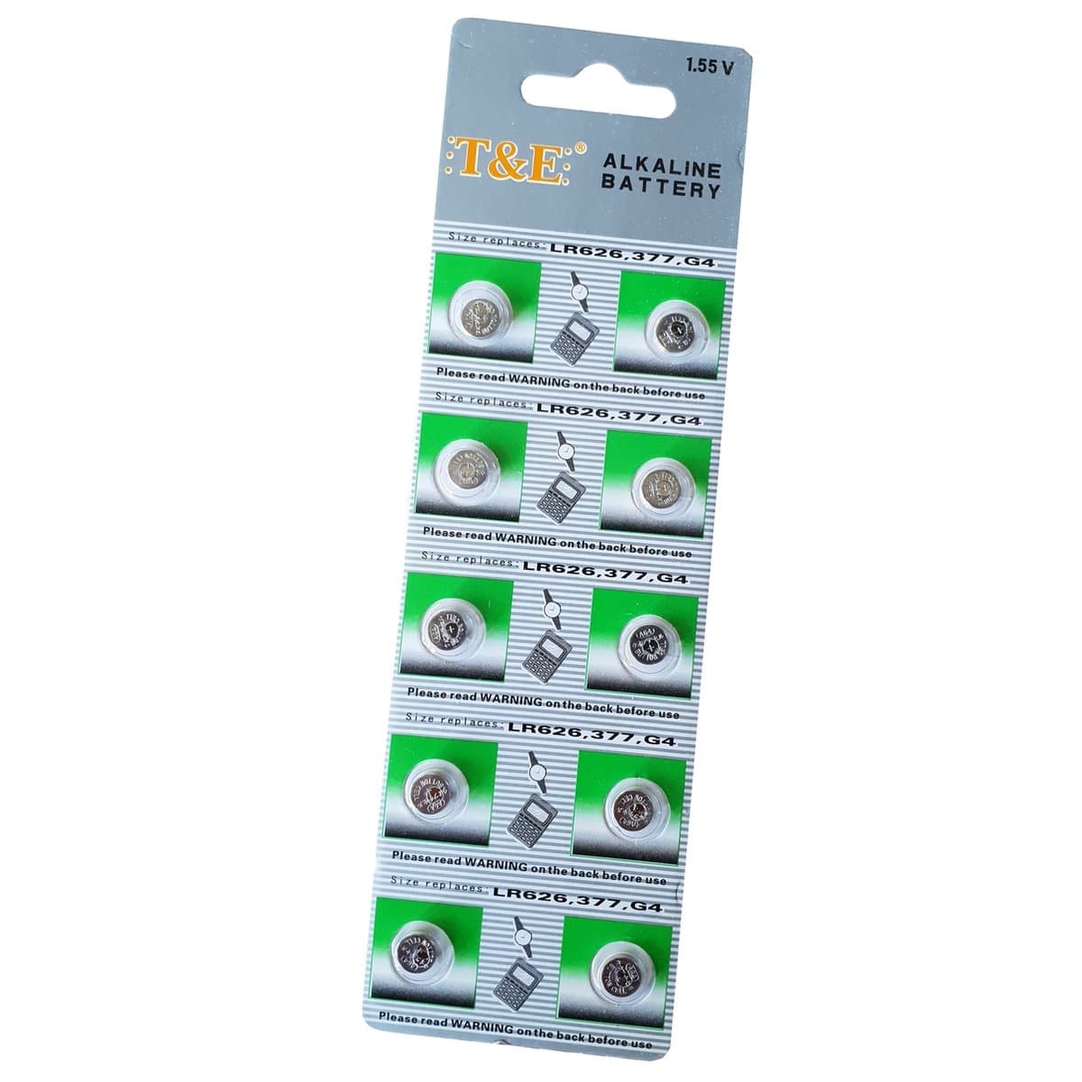 Horloge batterijtjes , 10 stuks op een kaart. (EAN: 8718754929424)