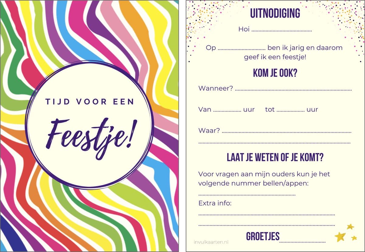 Uitnodiging kinderfeestje | 12 stuks | uitnodigingskaarten | uitnodiging verjaardag | uitnodiging feest | uitnodiging kinderfeestje alle kleuren | uitnodiging kinderfeestje meisje | uitnodiging kinderfeestje jongen | uitnodiging feestje (EAN: 8720...