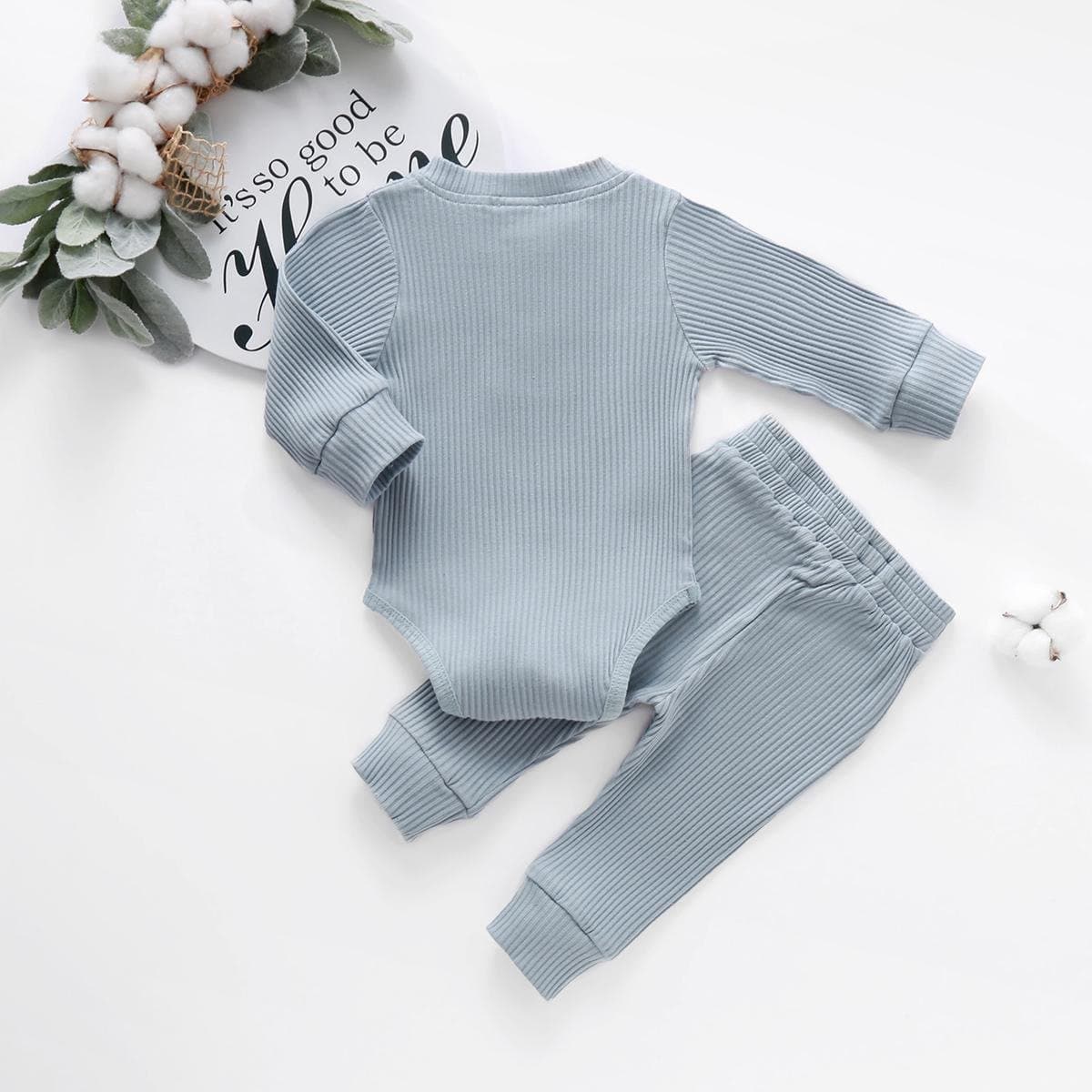 Newborn Kleding - Baby Kleding Meisje - Baby Kleding Jongens - Babykleertjes Set 2/delig 0-3 Maanden -Blauw (EAN: 8785261257685)