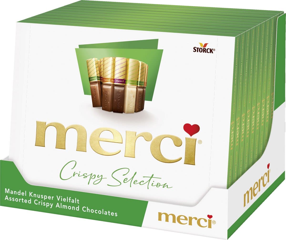 Merci Finest Selection - Amandel - Chocolade - tray a 10 stuks 250 gr (EAN: 4014400014457)