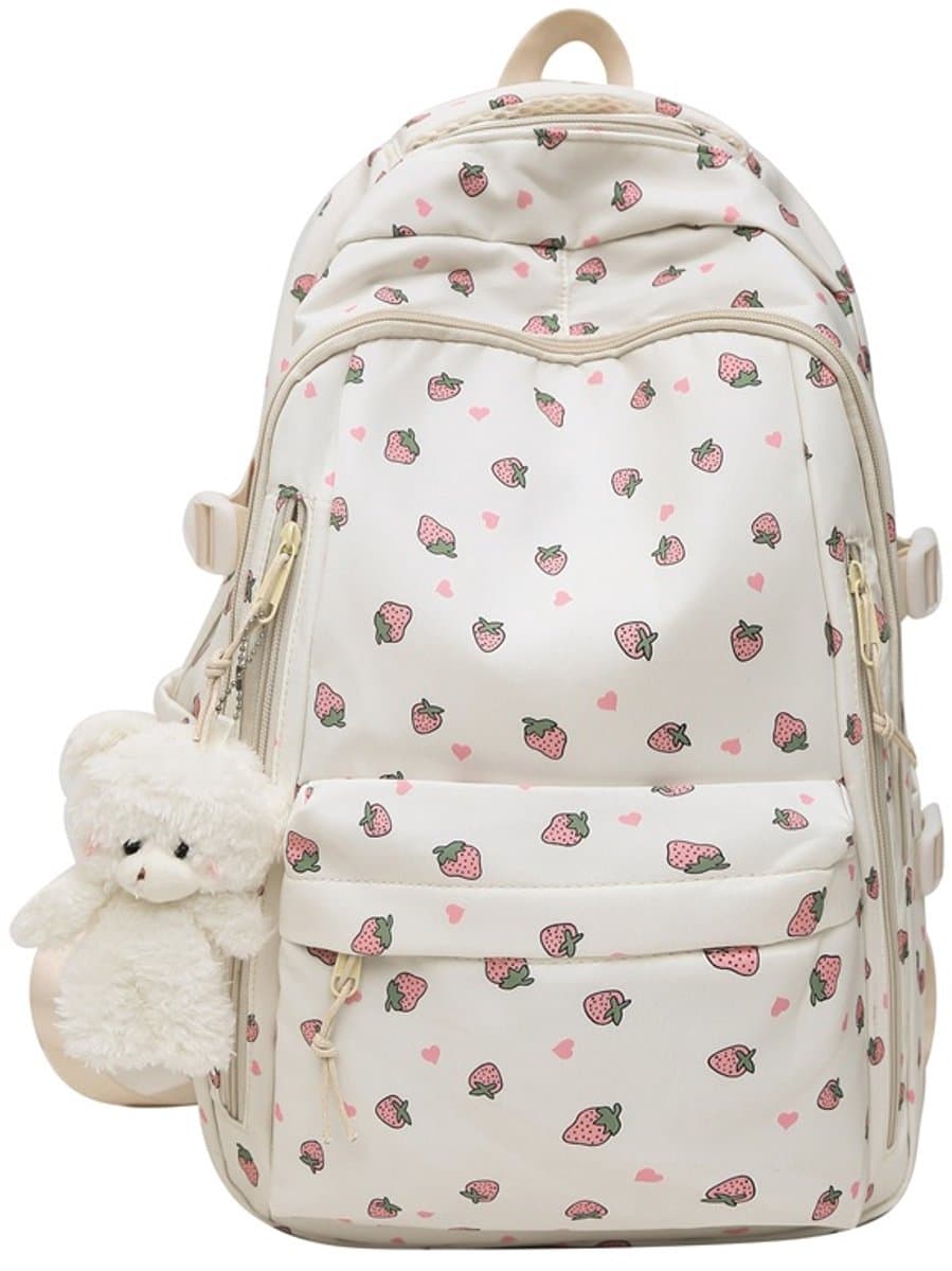 Rugzak – Schooltas meisje - Schooltas Kind – Lichtgewicht Strawberry Print Rugzak – Grote Capaciteit – Waterafstotende Nylon Rugtas voor School & Dagje Uit (EAN: 0080749417369): 🎒 Waarom ik deze rugtas op het idee bracht