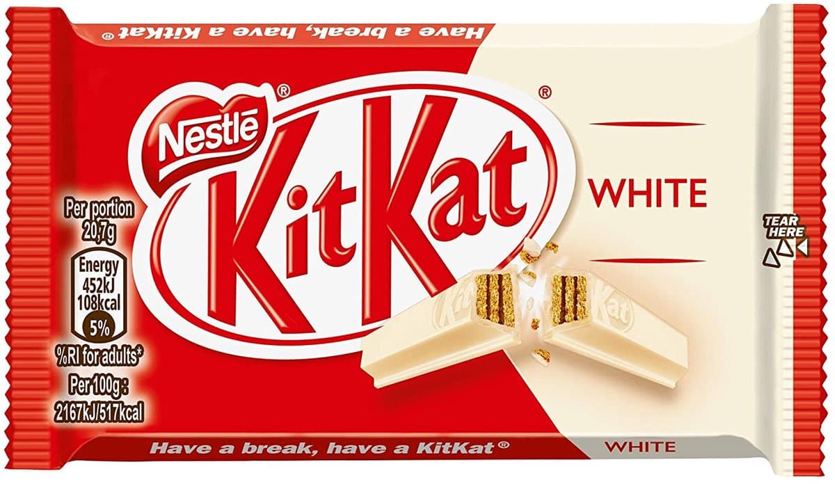 NESTLÉ KitKat White knapperige repen met witte chocolade (24 x 41,5g) (EAN: 8445290552167): Pauzemomenten In De Werkplaats