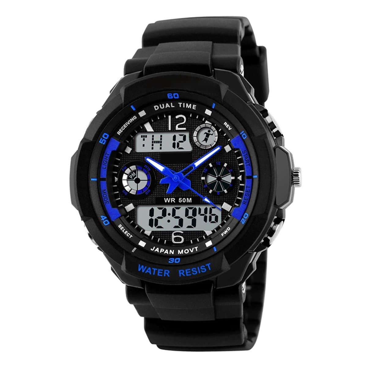 Kinderhorloge – Horloge Jongens - Analoog Digitaal – Chronograaf – Blauw (EAN: 8720211697166)