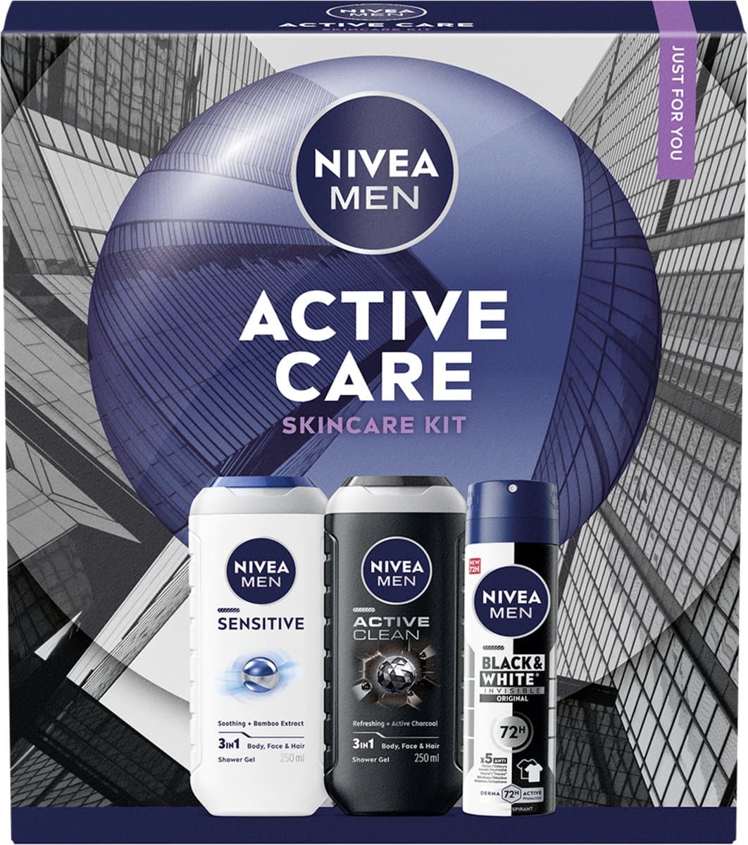 NIVEA MEN Active Care Geschenkset Mannen - Deo & Showergel - Cadeau Verjaardag Man - Cadeauset - Giftbox - Vaderdag cadeau (EAN: 4006000210315): **Wat is dit voor**