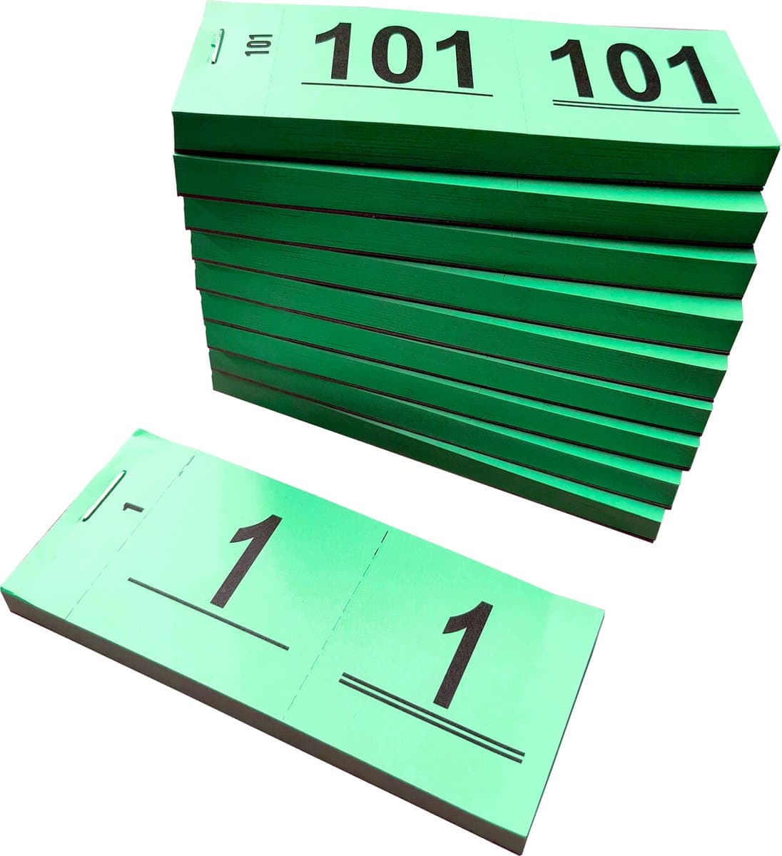 Garderobenummers 1 - 1000 - Nummerblocks - Afscheurbare Lootjes groen - DULA (EAN: 8720598114904)