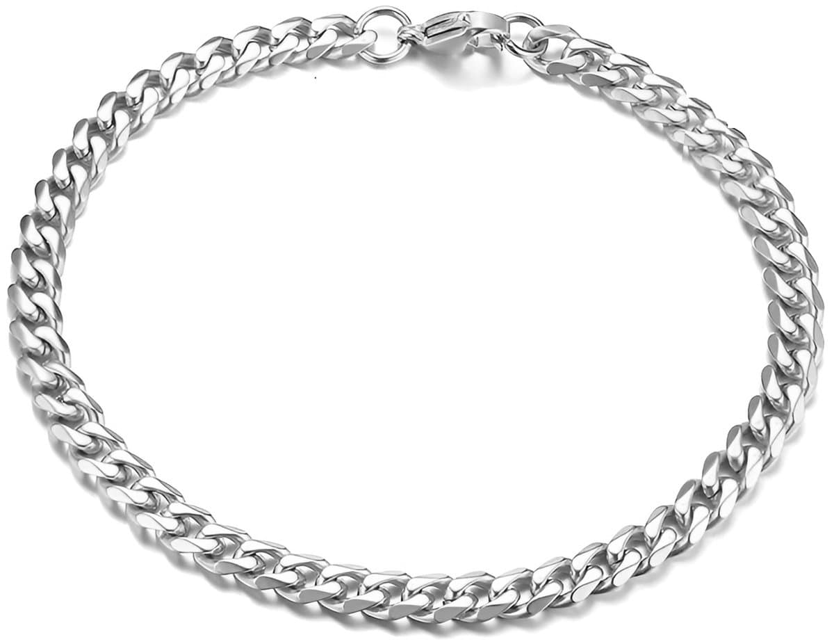 Cuban Link Heren Armband - Dikke Schakel - 5mm - Zilver kleurig - Schakelarmband - Armbanden - Valentijnsdag - Valentijn Cadeautje voor Hem (EAN: 8720572088153): Waarom een armband voor mannen