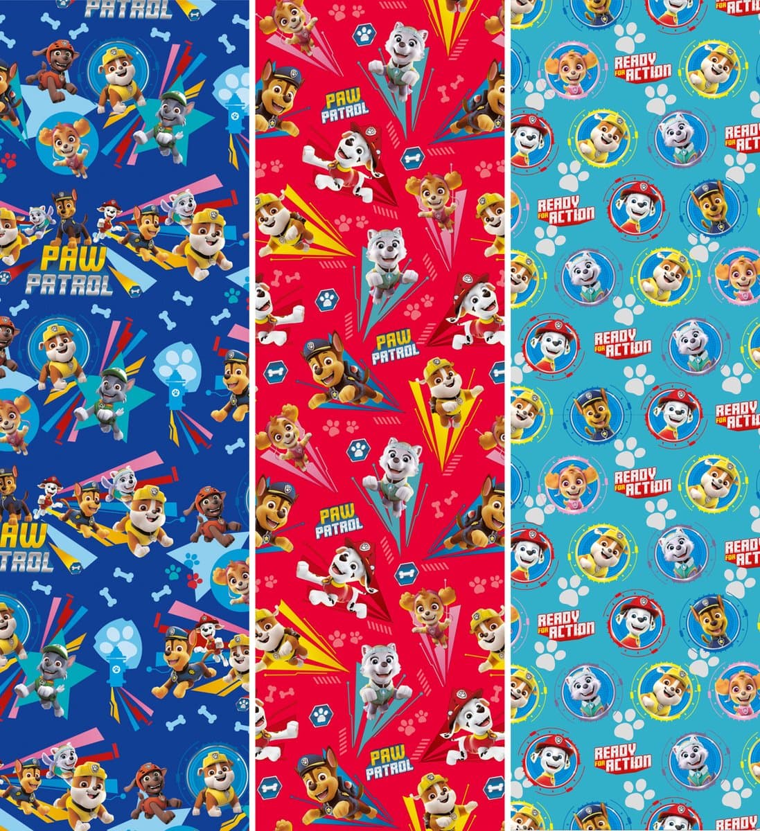 Inpakpapier Paw Patrol - 70 x 200cm - 3 Rollen (EAN: 5712735036302)