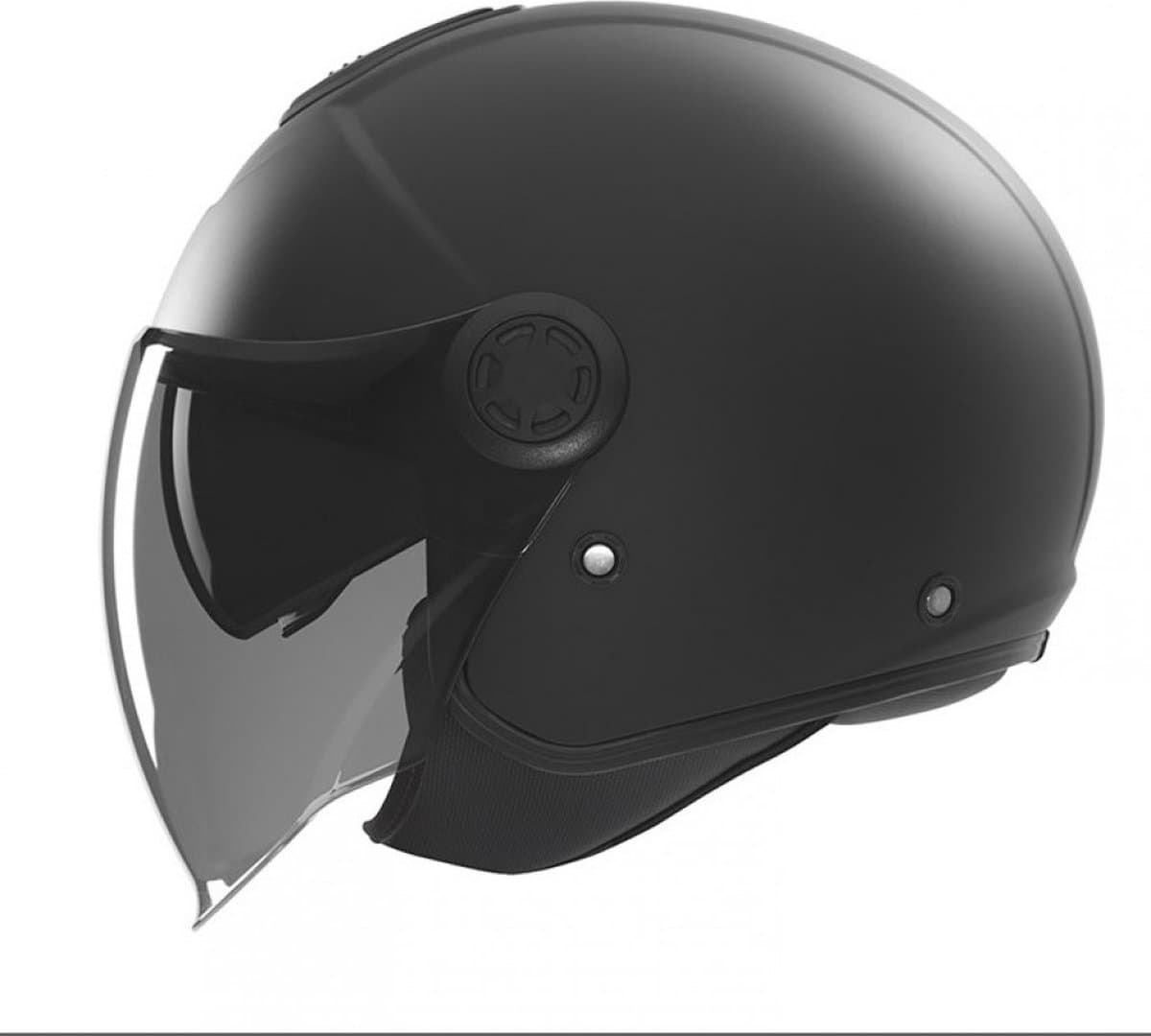 Nox N182 Jethelm met ingebouwd getint zonnevizier - Mat zwart - Motorhelm - Brommer helm - Snorfiets helm - Snorscooter helm - Scooter helm - Maat: M - 57 tot 58cm hoofdomtrek (EAN: 3664191277336): 🎨 **Design dat straalt (letterlijk en figuurlijk)**