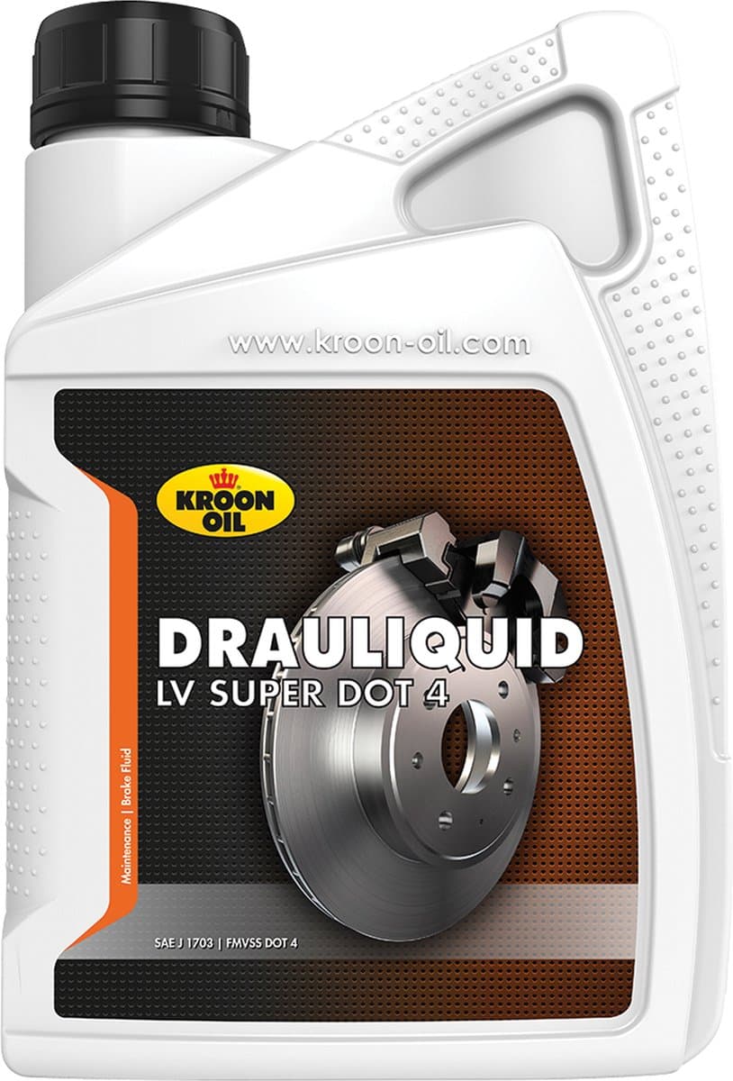 Kroon-Oil Drauliquid-LV Super - Remvloeistof DOT 4 - 1 Liter - Transparant (EAN: 8710128338207)