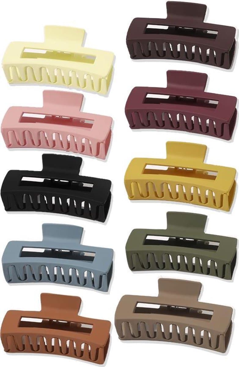 Haarclips Premium - 10 Stuks - Haarklem - Haarklemmen Dames - Bananenklem - Haarspeld - Haarklauw - Haarklem Groot - Haarclip - Haarclip Groot - Haarspelden Dames - Kerst Cadeau - Black Friday 2023 - Sinterklaas Cadeautjes - Deals (EAN: 8720618079...