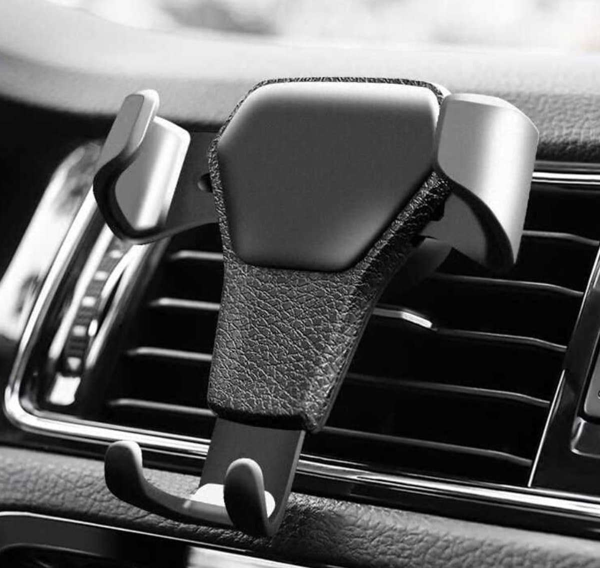 Autohouder telefoon smartphone - Telefoon houder Auto ventilatie - Telefoonhouder auto - Auto accessoires - Horizontale ventilatie - Mobiele houder - GSM-houder - Universele houder (EAN: 8719326507767)