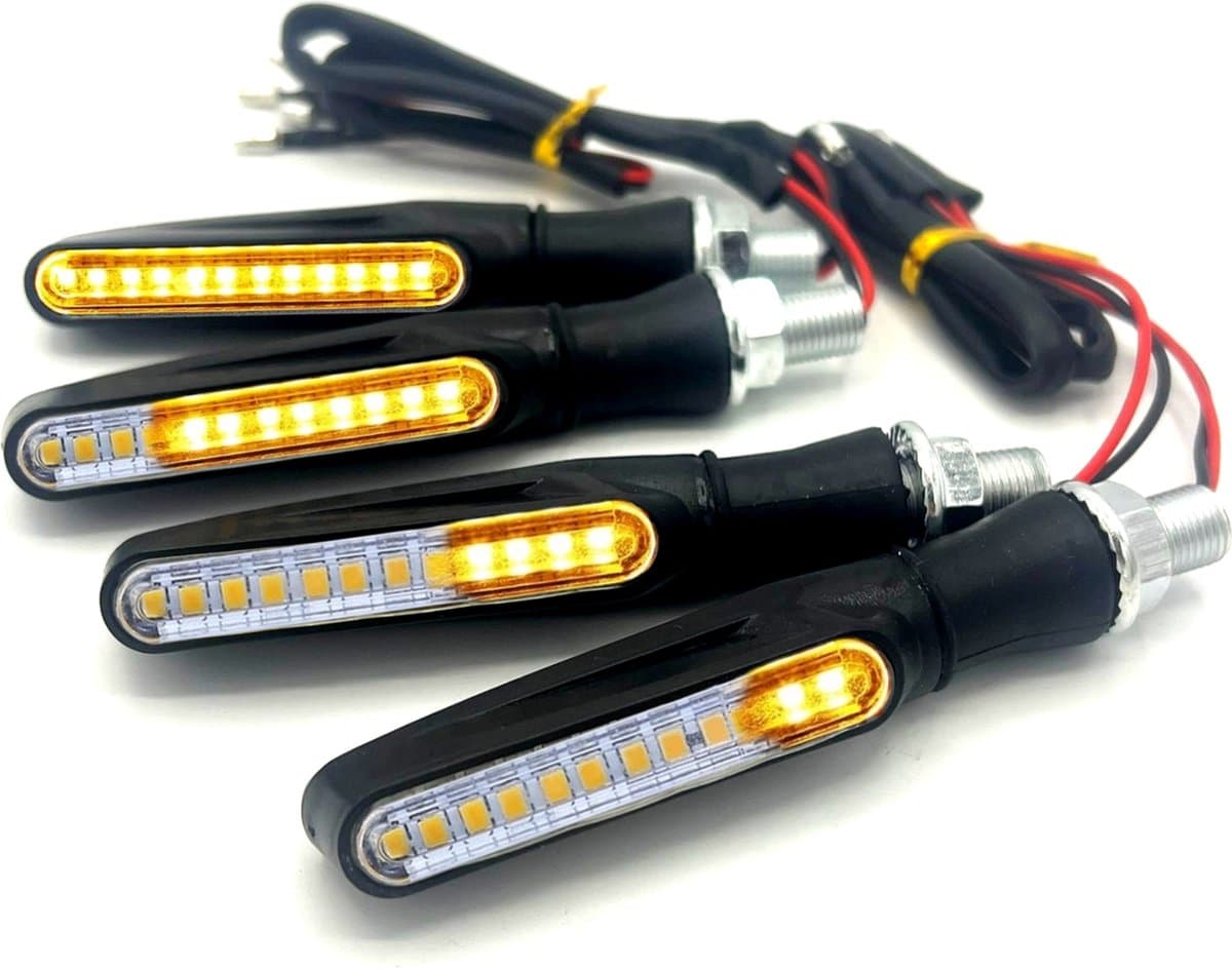 HSXL - 4 stuks LED Motor Richtingaanwijzers Dynamisch - Motorknipperlichten - Universeel - Buigbaar - Dynamische -Knipperlichten - Knipperlampen - Ingebouwd relais - IP68 - BPK (EAN: 8720634951111): Hoe kregen deze knipperlichten de reputatie 🤔