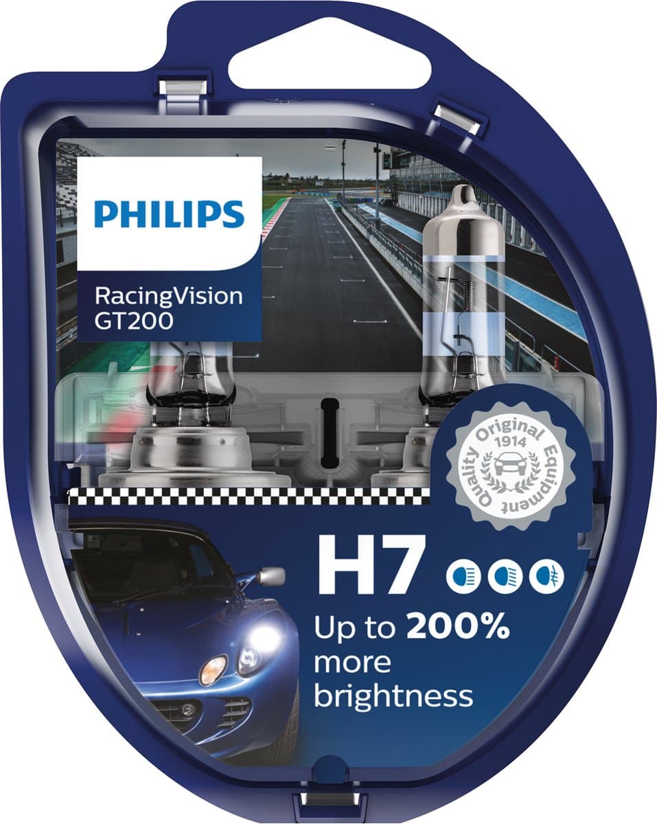 Philips H7 - Reservelampen - Racing Vision - 12V 55W - 2 Stuks (EAN: 8719018005779)