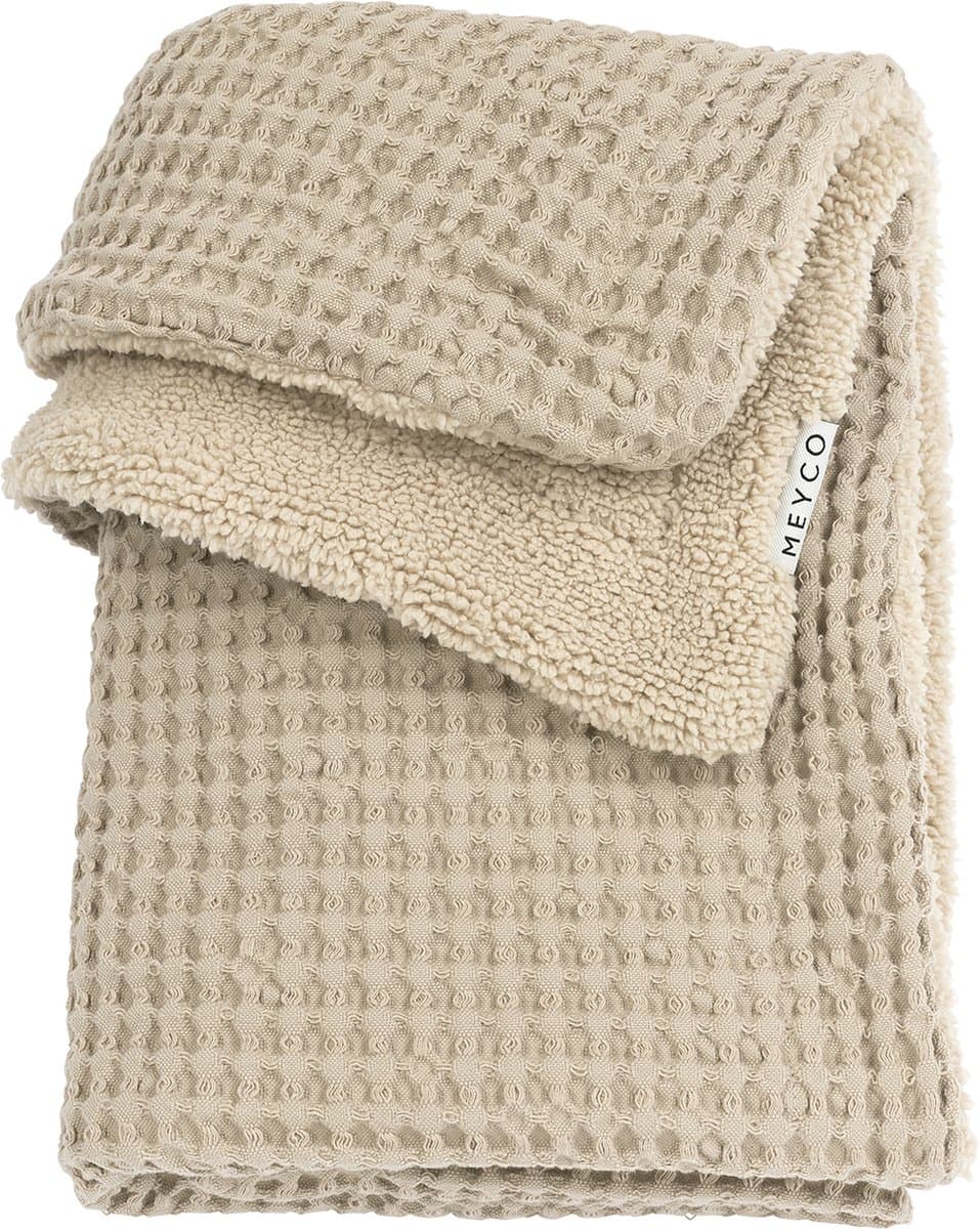 Meyco Baby Wafel Teddy wiegdeken - sand - 75x100cm - 2.0 TOG (EAN: 4054703218336)