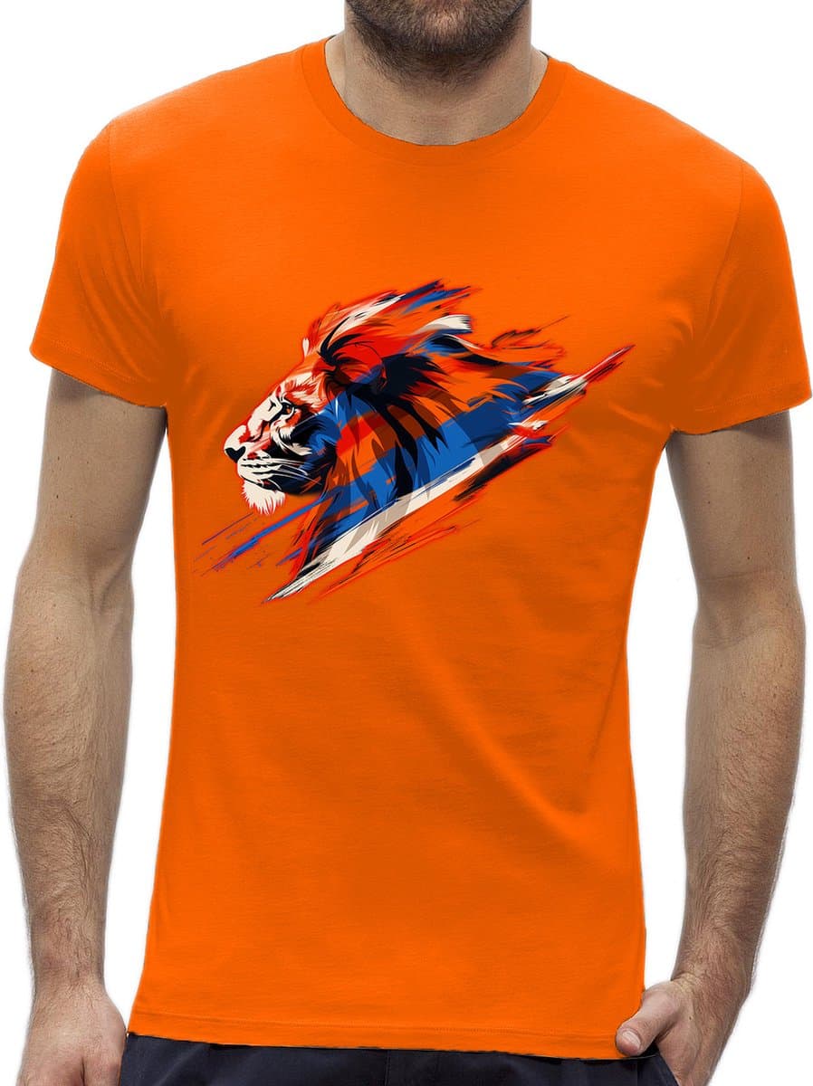 Heren shirt Oranje /Leeuw NL vlag / EK mannen shirt / WK Heren shirt / Oranje Koningsdag shirt/ Maat XXL (EAN: 7445935253269)
