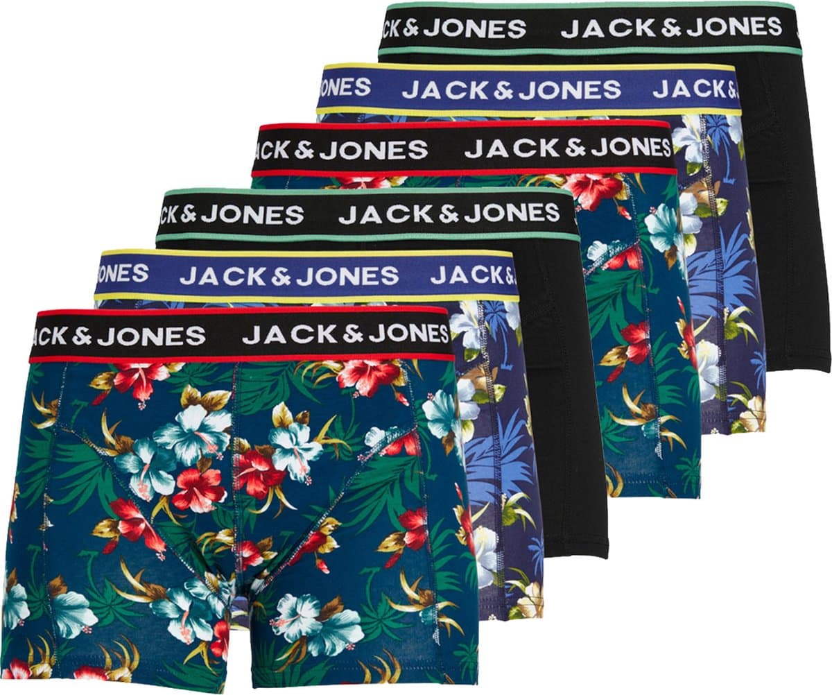 Jack & Jones Boxershorts JACFLOWER - 6 pack - Trunks - Bloemenprint - Zwart / Donkerblauw - Heren Onderbroek - Maat XL (EAN: 5901453751776): Waarom ik er überhaupt naar keek