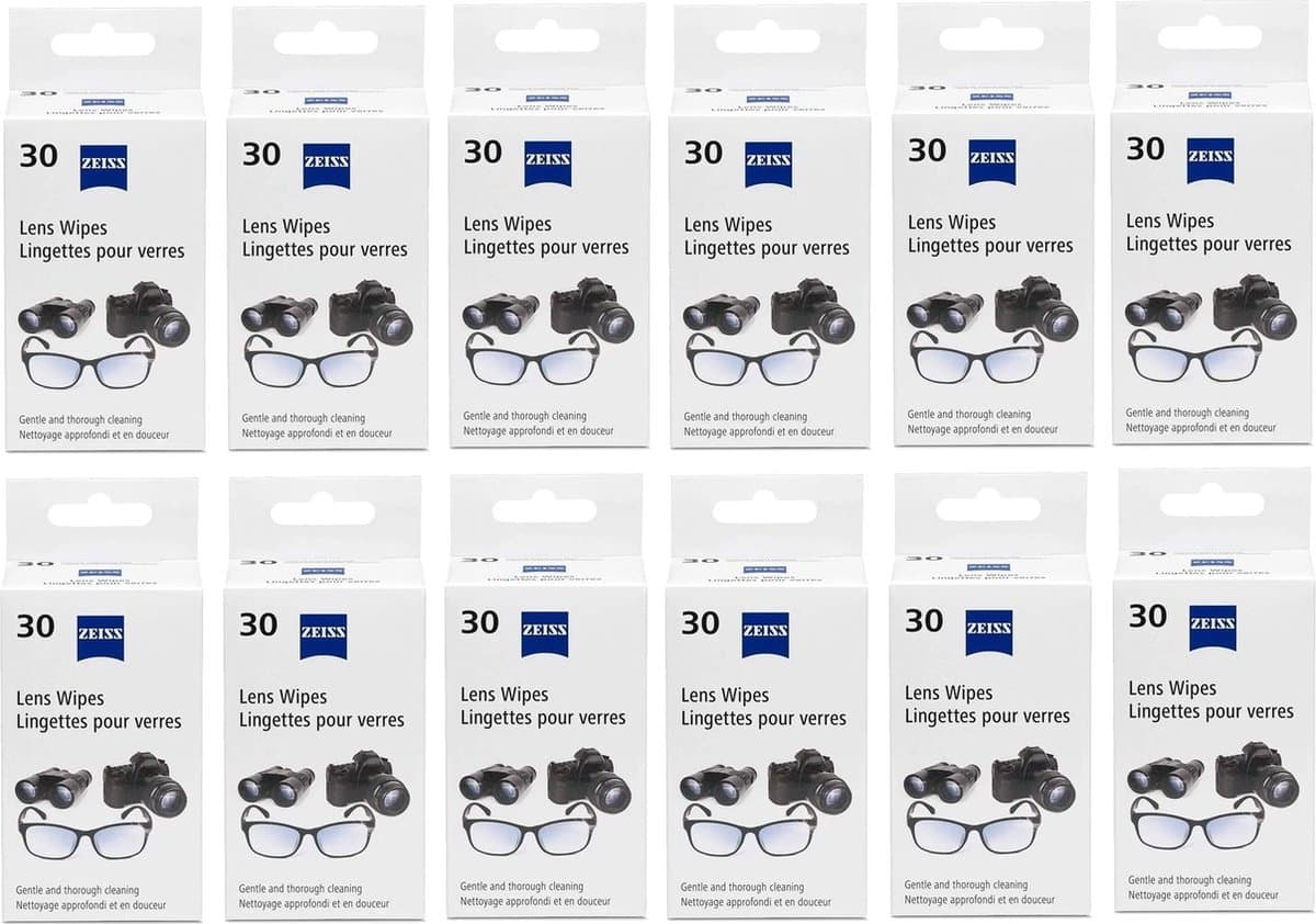 ZEISS - Lens Wipes - 12 Pak - 12 x 30 Reinigingsdoekjes = 360 Reinigingsdoekjes - Voordeelverpakking (EAN: 6097141154185): 📦 Eerste indrukken Voldoende voor de lange termijn