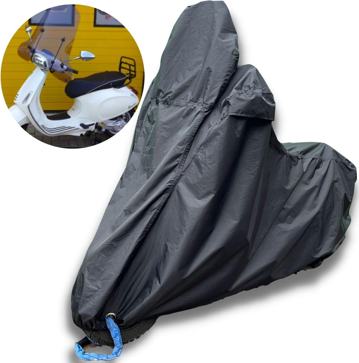 Scooterhoes met windscherm - maat L - waterdicht - scooter hoes - voor Vespa, Fiddle, Peugeot, Piaggio (EAN: 8720726267168)