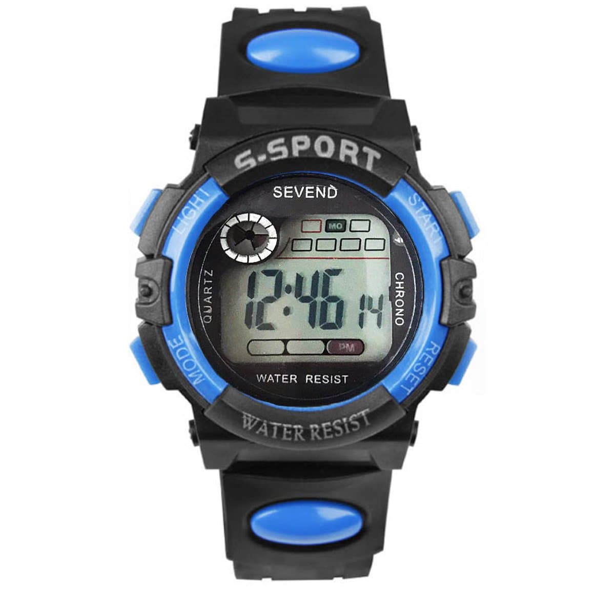 Kinderhorloge jongen digitaal - Blauw - Zwart - SEVEND® (EAN: 8719327234709)