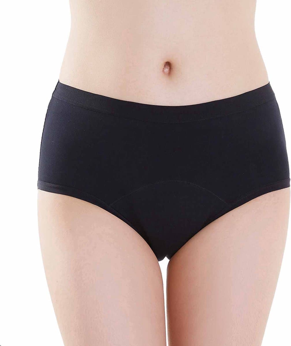 Menstruatie Ondergoed Menstruatie slip 4-laags ondergoed- Hoge Taille High Waist Corrigerend Slip Maat M Zwarte ondergoed Zwarte slip Period Underwear Incontinentie Zero Waste- menstruatie- menstruatie onderbroekje (EAN: 8719327705117)