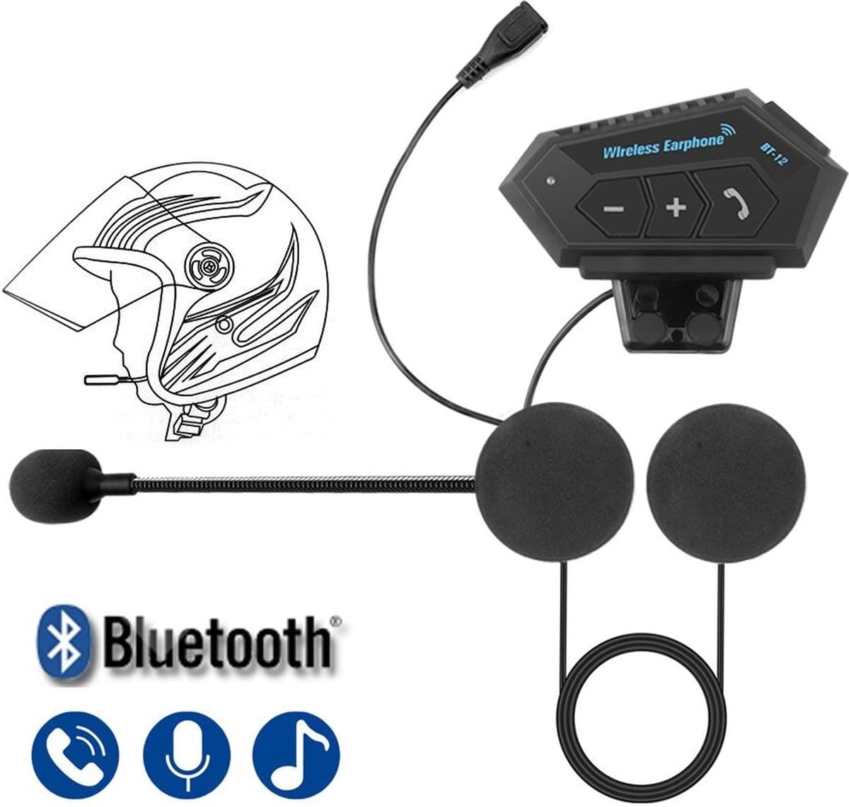 WiseGoods Premium Communicatie Set Bluetooth Voor Helm - Motor Accessoires - Handsfree Bellen - Muziek / Microfoon / Oortelefoon (EAN: 8720167858307): 🤔 Waarom ik deze set zo interessant vond