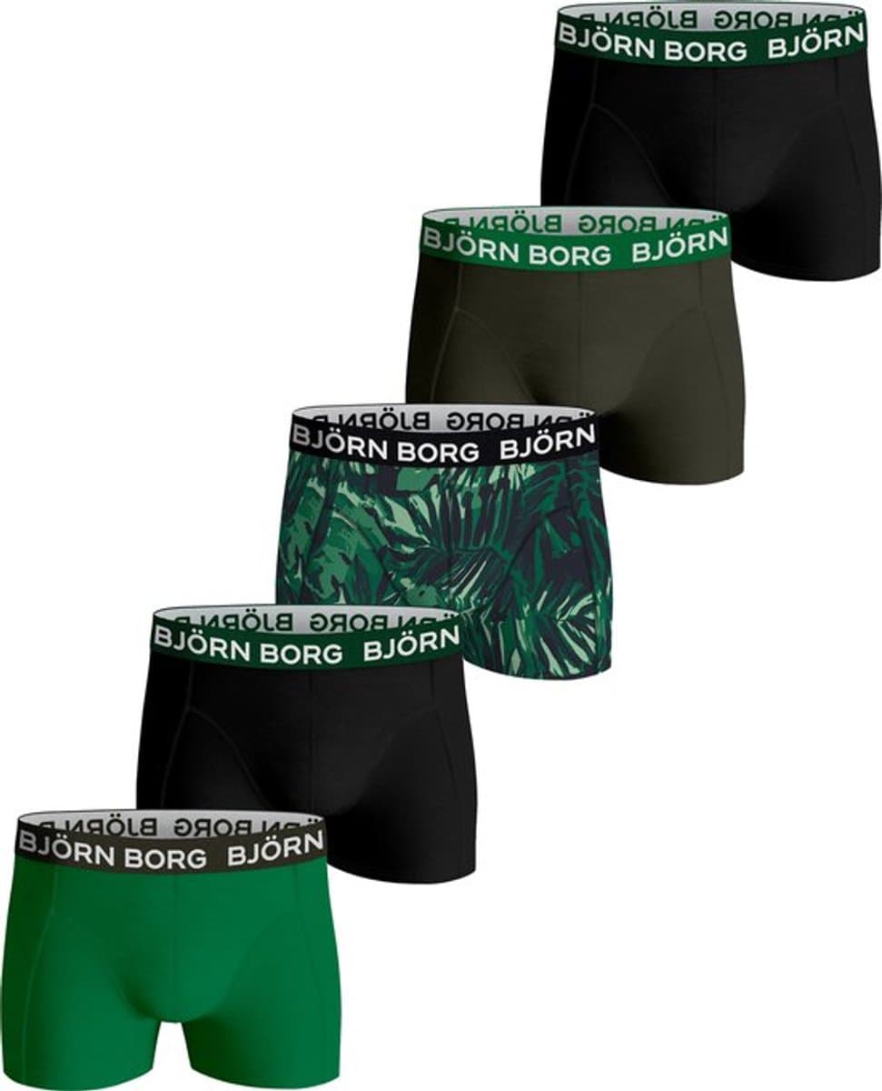 Björn Borg Cotton Stretch Jongens Boxershort - 5 stuks - Groen/Zwart/Jungle - Jongens Onderbroek - Maat 146-152 (EAN: 7321465716903): 🌿 Waarom ik meteen verliefd werd