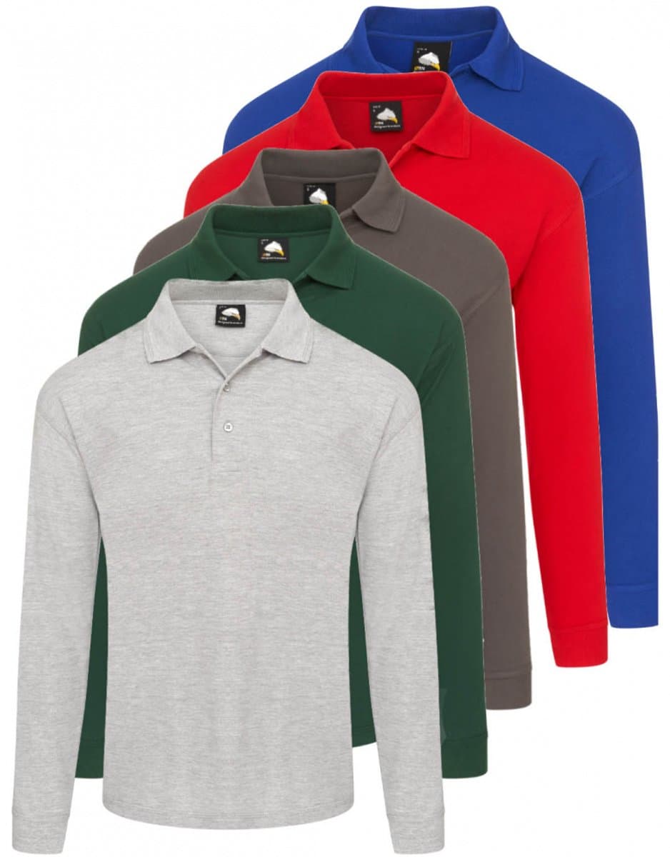 Orn Brand Heren Polo Shirt met lange mouwen 220 gsm Cotton- Polyester Maat XXL -Zwart- (EAN: 6097114955924)