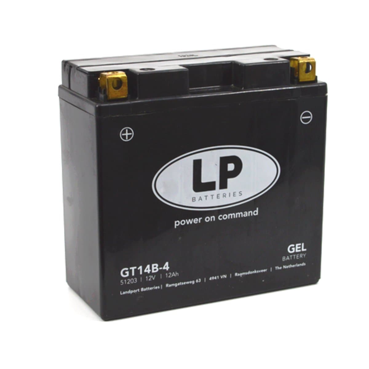 LANDPORT (LP) GT14B-4 MOTOR GEL ACCU 12 VOLT 12,0 AH (51203 - MG LT14B-4) (EAN: 8717101024676)