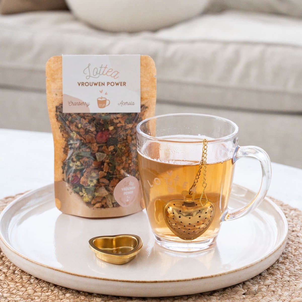Lottea Giftset met zeefje 'Vrouwen power' - thee cadeau, cadeaus voor haar, cadeau voor haar, cadeau voor haar verjaardag, cadeau voor vrouw, cadeaus voor vriendin, thee gift, vrouwen thee (EAN: 8721154531760)