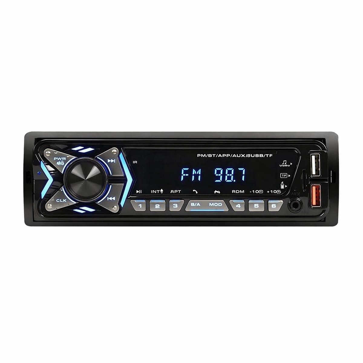 Autoradio met Bluetooth voor alle auto's - USB, AUX en Handsfree - Afstandsbediening - Verlicht - Enkel DIN Auto Radio met Ingebouwde Microfoon (EAN: 5401269000865)