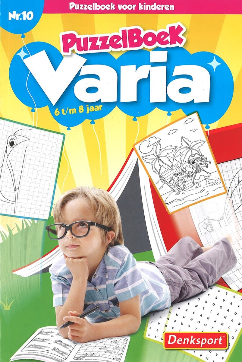 Denksport | Puzzelboek varia 6-8 jaar | Denksport junior | Puzzelboek | Kleurboek | Tekenen | Stiften | Puzzels kinderen | Puzzelboek kinderen | Puzzel | Puzzelboekje | Denksport puzzelboekjes | Woordzoeker | Woordzoekers voor kinderen (EAN: 87108...