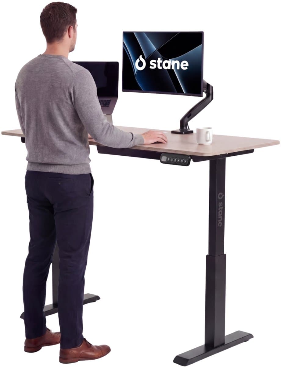 Stane Zit Sta Bureau Elektrisch Verstelbaar - 4 Geheugen Standen - Incl. Kabelgoot - 140 x 60 cm - Eiken (EAN: 8720938925054)