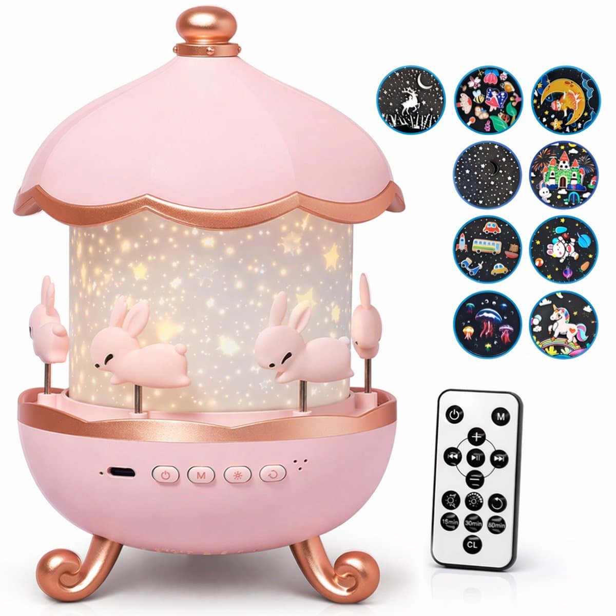 Pandaco® Sterren Projector Nachtlampje Kinderen – Sterrenhemel Projector Kinderkamer – Nachtlampje Baby & Kind – 21 Thema's – Afstandsbediening & Bluetooth (EAN: 8721516236104)