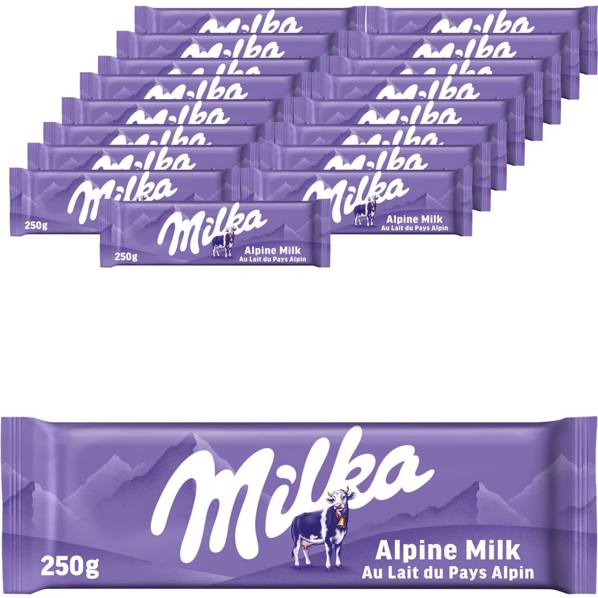 Milka Mmmax Chocoladereep Alpenmelk 17 x 250g - Chocoladerepen en Tabletten - Voorraad - Verjaardag Cadeau Vrouw of Man - Geschenkset voor Man en Vrouw (EAN: 7622202257742)