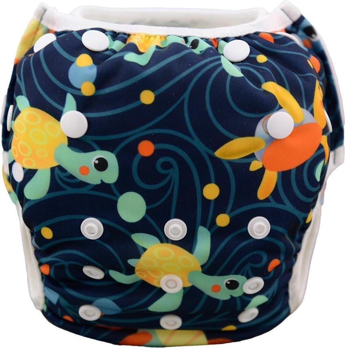 Zwemluier Happy Turtles | 0-3 jaar | one size - in maat verstelbaar | wasbare zwemluier | herbruikbaar | Kidzstore.eu (EAN: 0746160570495)