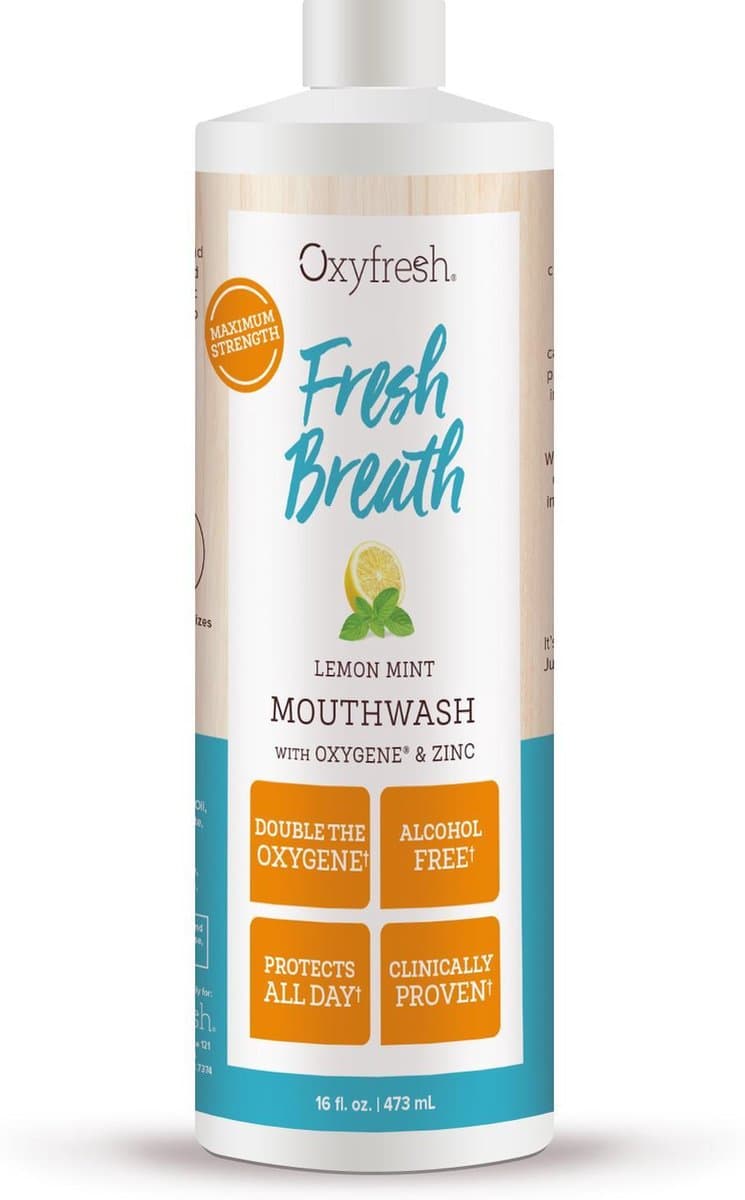 Oxyfresh Power Rinse Mondwater - Lemon-Mint - 473 ml (EAN: 0638822000009): Geen agressieve 'bijters' meer