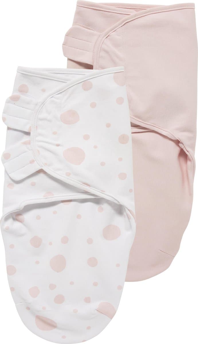 Meyco Baby Dots/Uni swaddlemeyco inbakerdoek - 2-pack - pink/light pink - 0-3 maanden - 1.0 TOG (EAN: 4054703310504)