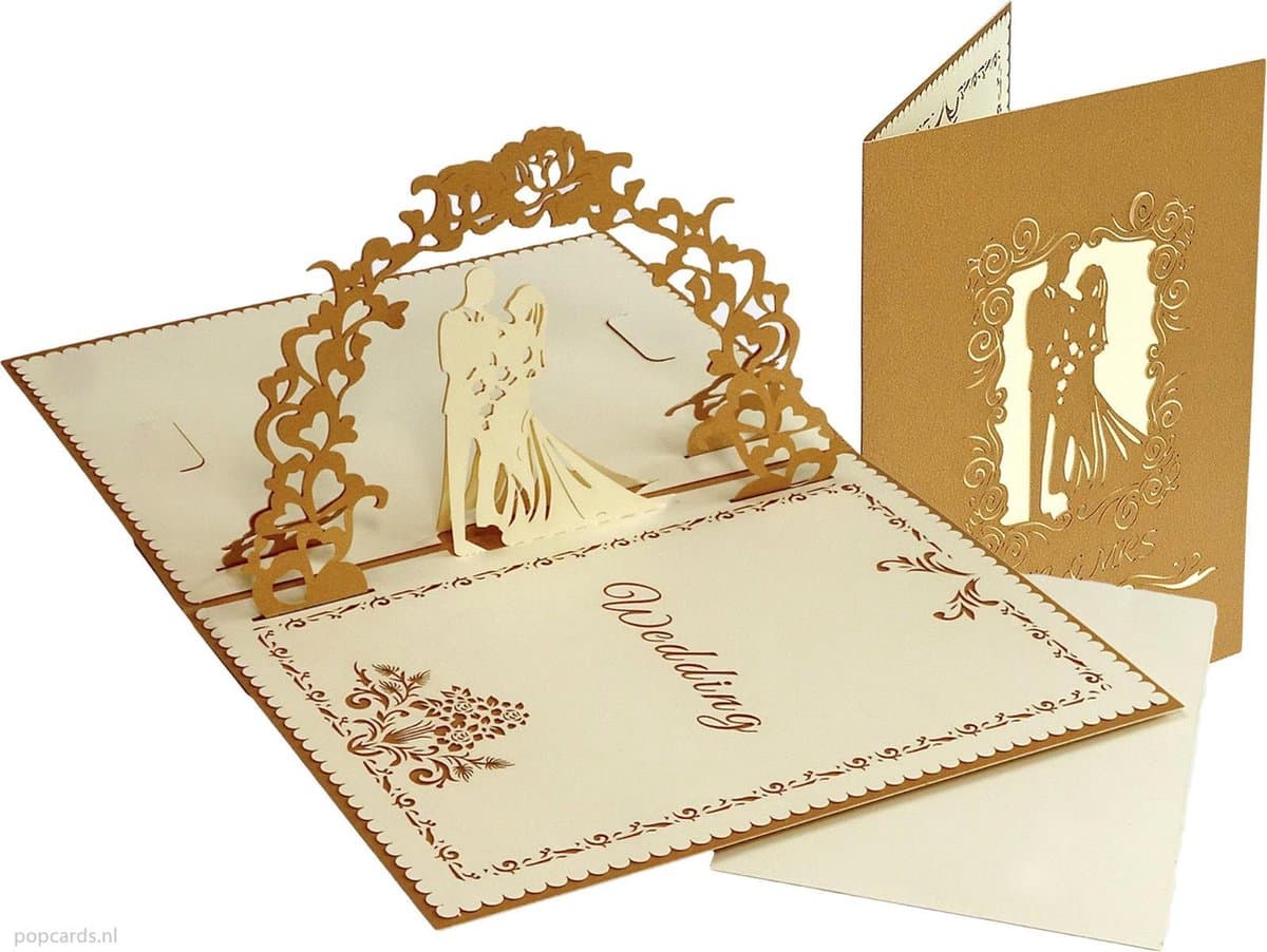 Popcards popupkaarten - Grote Romantische Trouwkaart huwelijk trouwen huwelijkskaart pop-up kaart (EAN: 8945005027060)