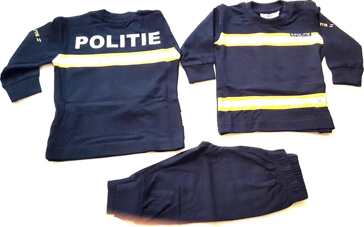 Fun2Wear | Politie Pyjama | Navy Blauw | Maat 74 (EAN: 8716662710202): 🎉 Een pyjama die net zo stoer is als jouw DIY‑projecten