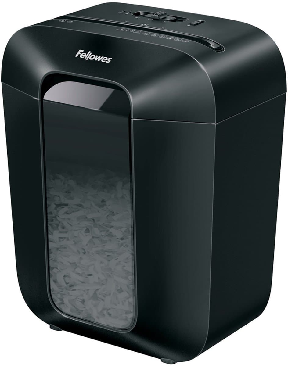 Fellowes LX50 Papierversnipperaar - Cross-Cut - P4 - 9 vel - 17L - Zwart - Voor thuis & thuiskantoor - Ook voor creditcards, nietjes & paperclips (EAN: 0043859771103): 1. Eerste indruk – De look & feel