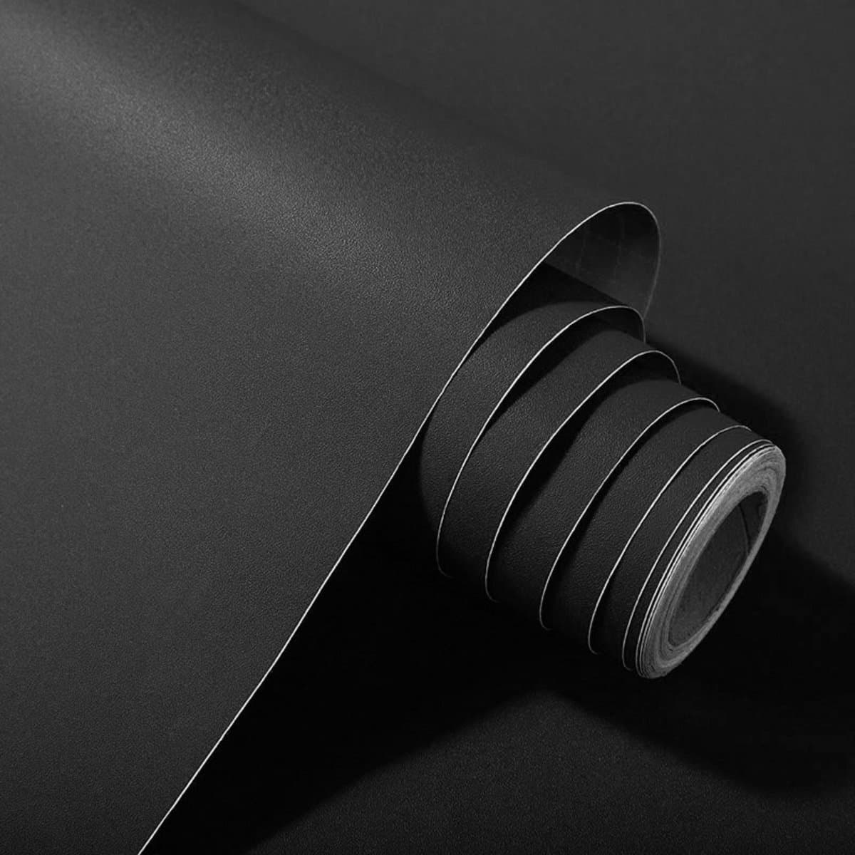 Wallways Zelfklevend Behang - Muurdecoratie - Waterbestendig en Hittebestendig - 60 cm x 10 m - Solid Black (EAN: 8721161785538): Een matte finish waar je u tegen zegt