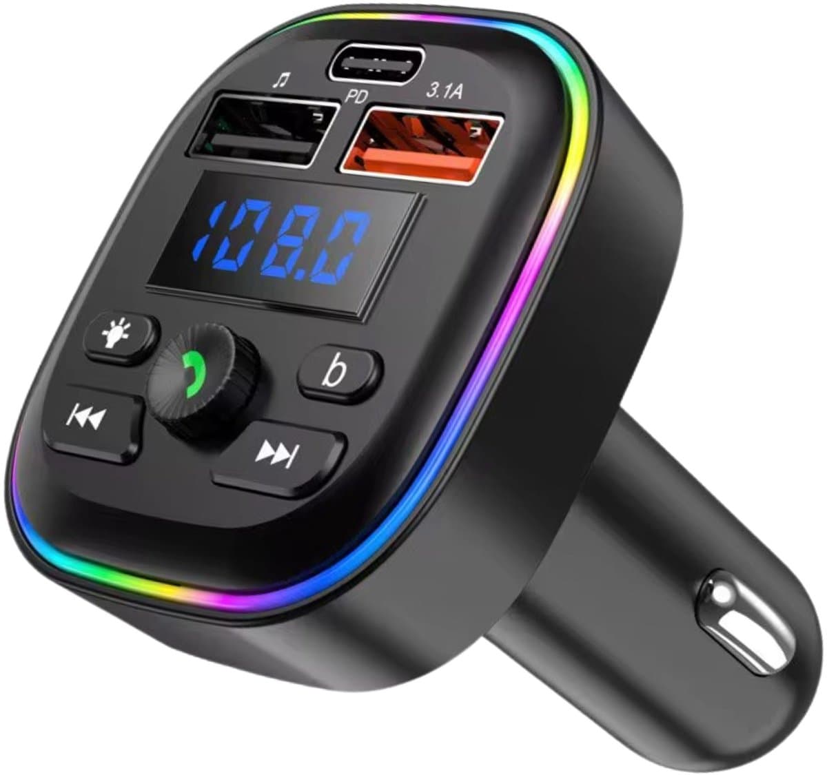 Nextora Bluetooth Transmitter - Bluetooth Receiver - Bluetooth Ontvanger - Bluetooth Transmitter Auto - Bluetooth Auto - Bluetooth 5.3 - USB Autolader - Bluetooth Adapter Auto - Zwart (EAN: 8720892680730)